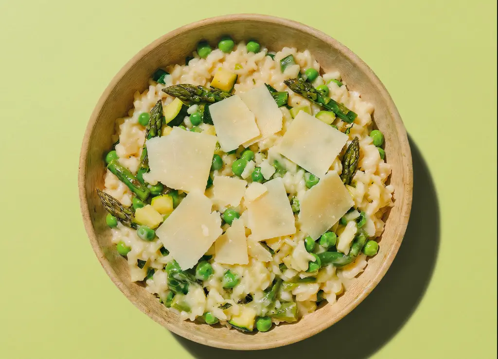 Risotto met asperges en erwten 