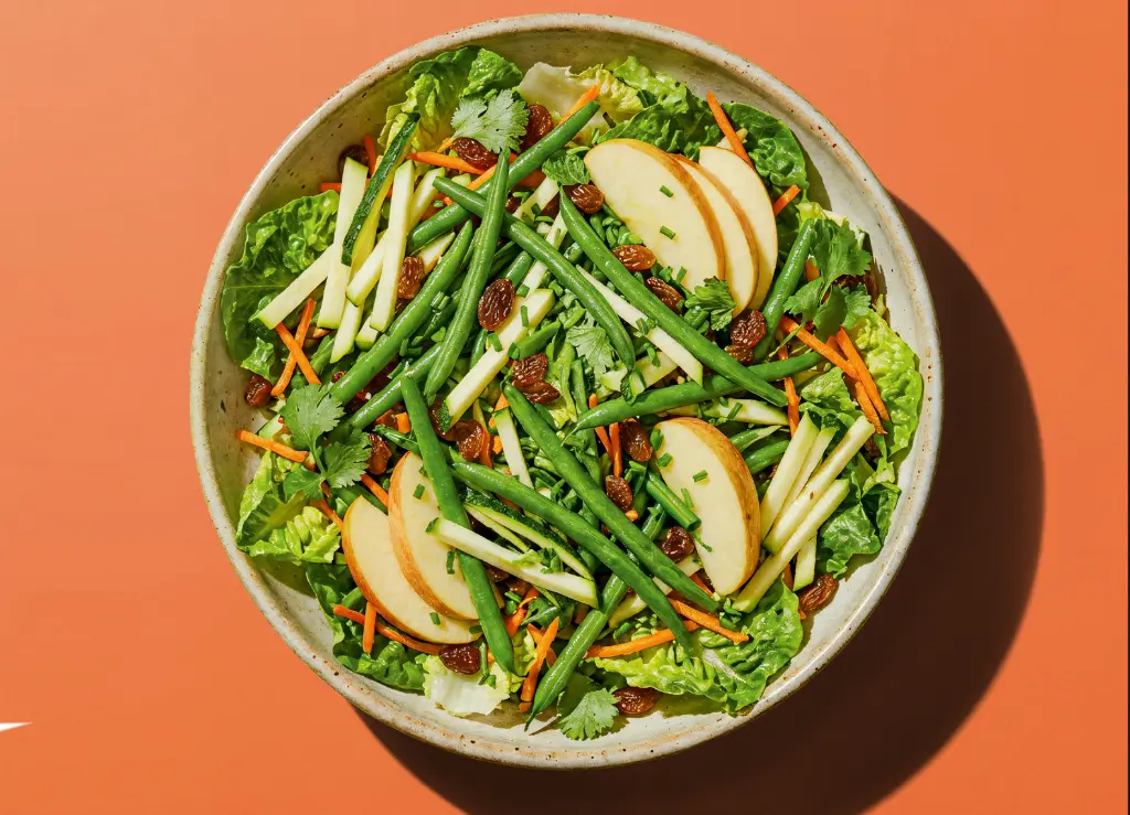 Salade de haricots verts, courgettes et pommes