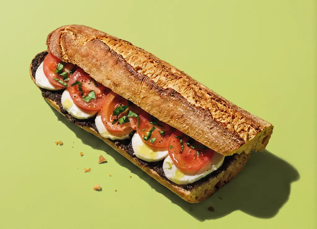 Sandwich mozzarella, tomates 